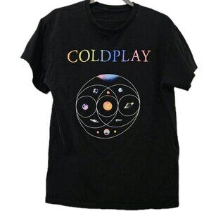 Coldplay Black Music Of The Spheres 2022 Tour Band Shirt Unisex Medium